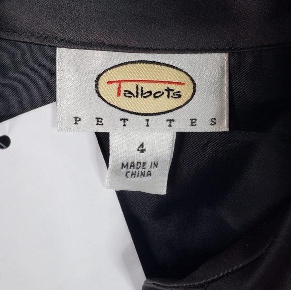 NWT Talbots Black Twist Button Up Dress size 4 Petite Black - Picture 4 of 8